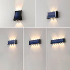 Modern simplicity solar waterproof rectangular ABS PMMA LED wall light lamp for outdoor terrace