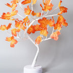 Contemporary Creative Christmas Art Plastic Maple Leaf Tree Lights LED Decorative Table Lamp For Bedroom