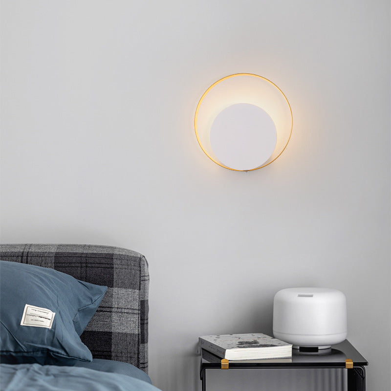 More modern minimalist iron circle ring 1-light wall lights lamp for bedroom