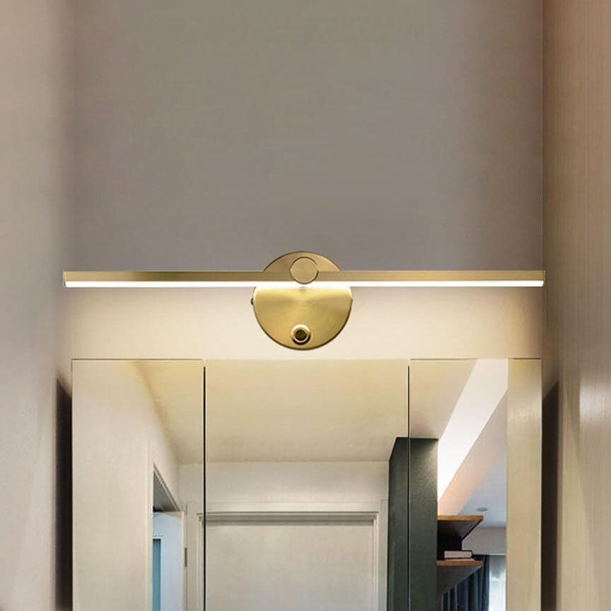 Nordic Minimalist Aluminium Long Strip Switch LED Mirror Wall Light Lamp