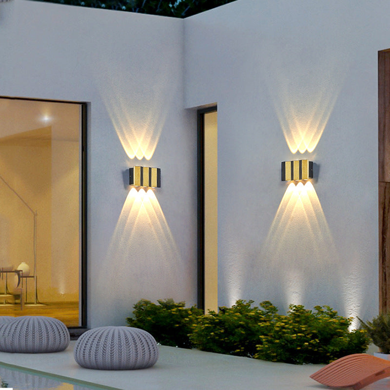 Modern Light Luxury Gold Aluminum Outdoor Waterproof Terrace LED Wall Light Lamp