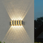 Modern Light Luxury Gold Aluminum Outdoor Waterproof Terrace LED Wall Light Lamp