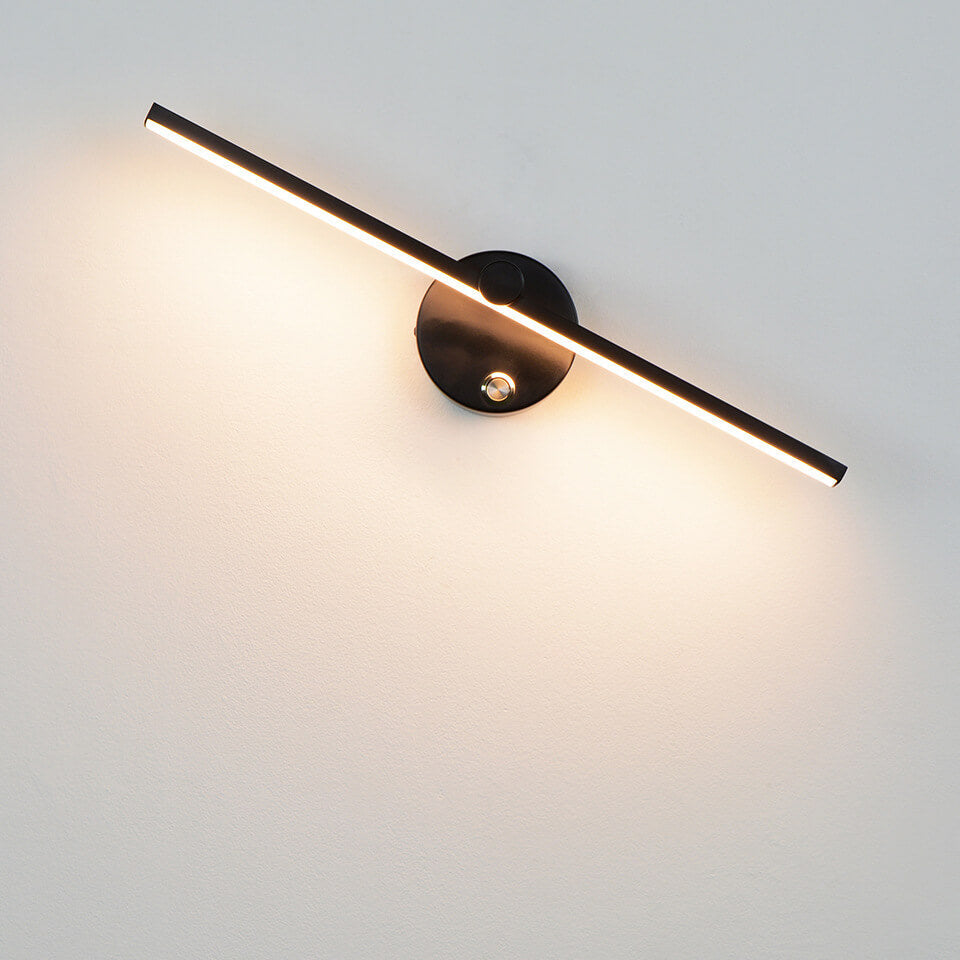 Nordic Minimalist Aluminium Long Strip Switch LED Mirror Wall Light Lamp