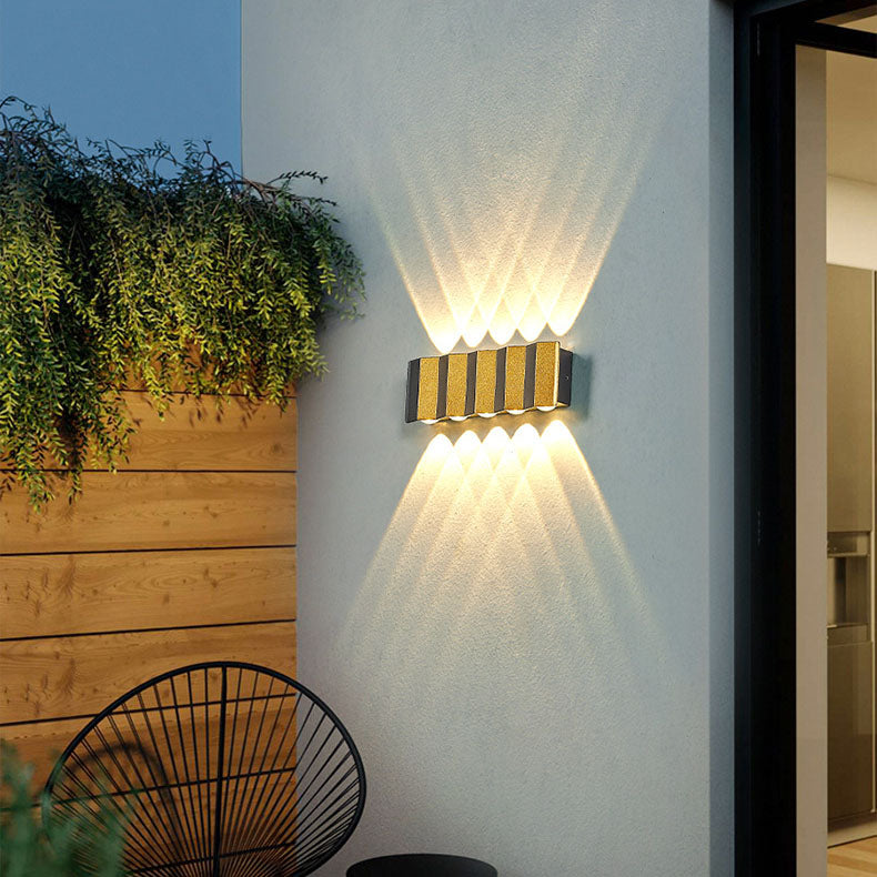 Modern Light Luxury Gold Aluminum Outdoor Waterproof Terrace LED Wall Light Lamp