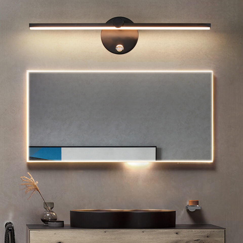 Nordic Minimalist Aluminium Long Strip Switch LED Mirror Wall Light Lamp