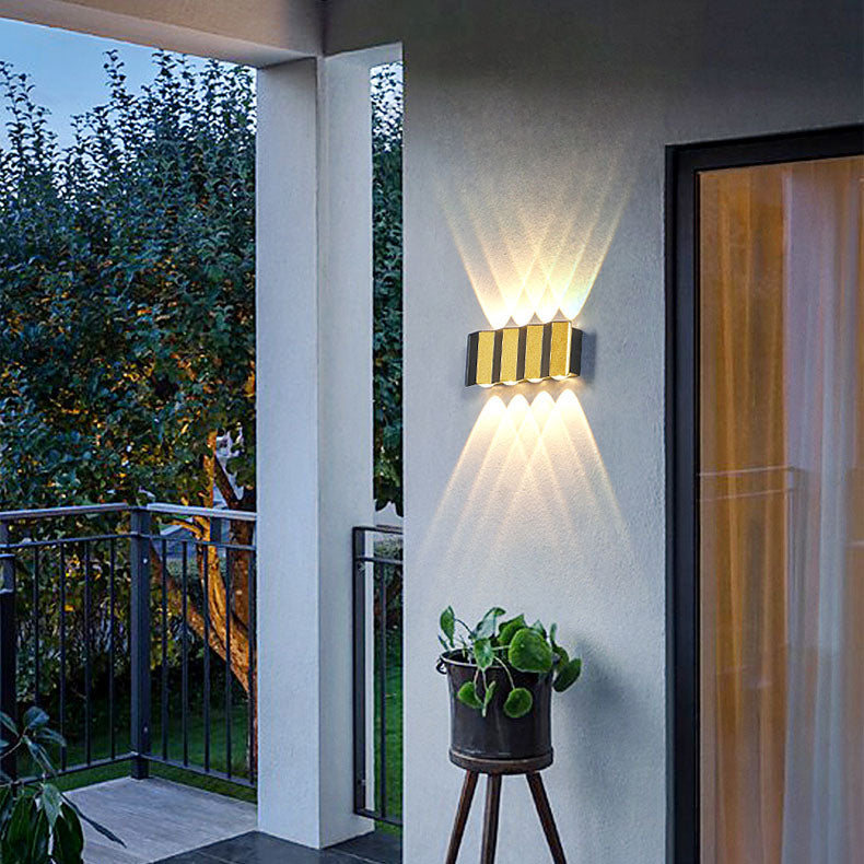 Modern Light Luxury Gold Aluminum Outdoor Waterproof Terrace LED Wall Light Lamp