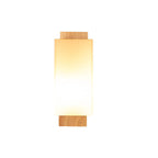 Modern minimalist solid wood cube glass column 1 lamp wall lights