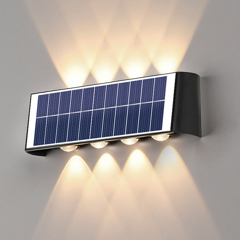 Modern simplicity solar waterproof rectangular ABS PMMA LED wall light lamp for outdoor terrace