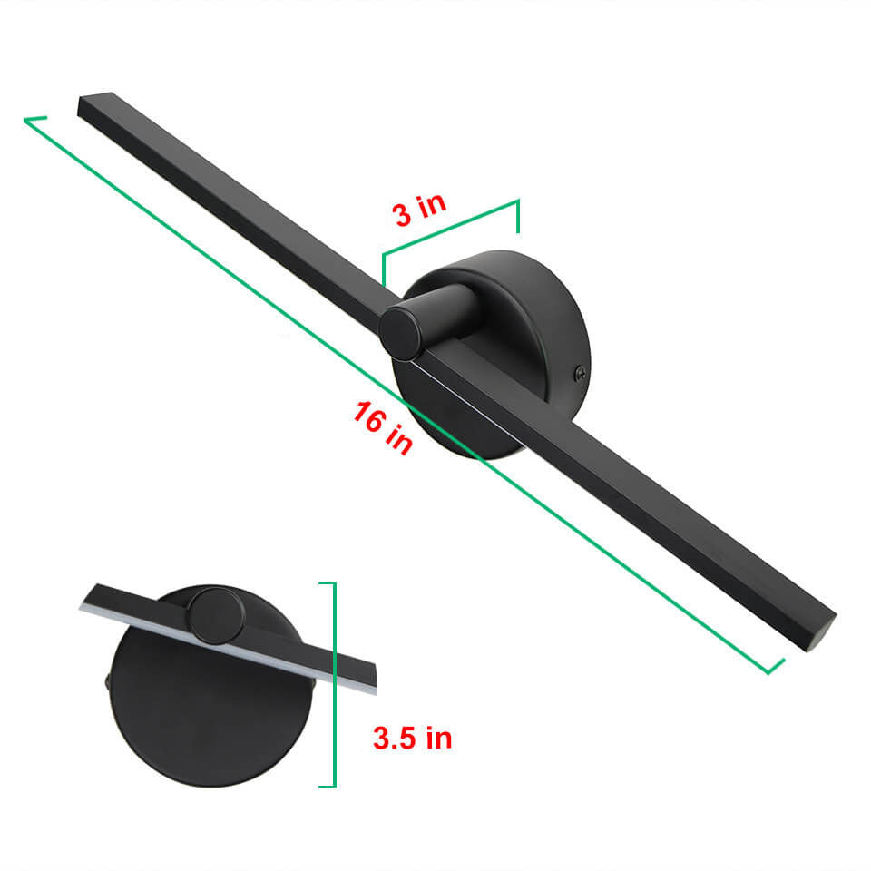Nordic Minimalist Aluminium Long Strip Switch LED Mirror Wall Light Lamp