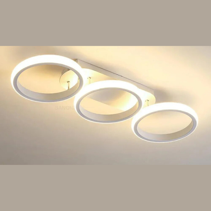 Modern LED Ring Chandelier – Minimalist Ceiling Light for Living Room and Dining Area