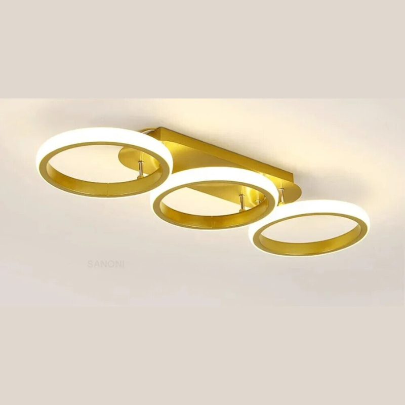 Modern LED Ring Chandelier – Minimalist Ceiling Light for Living Room and Dining Area