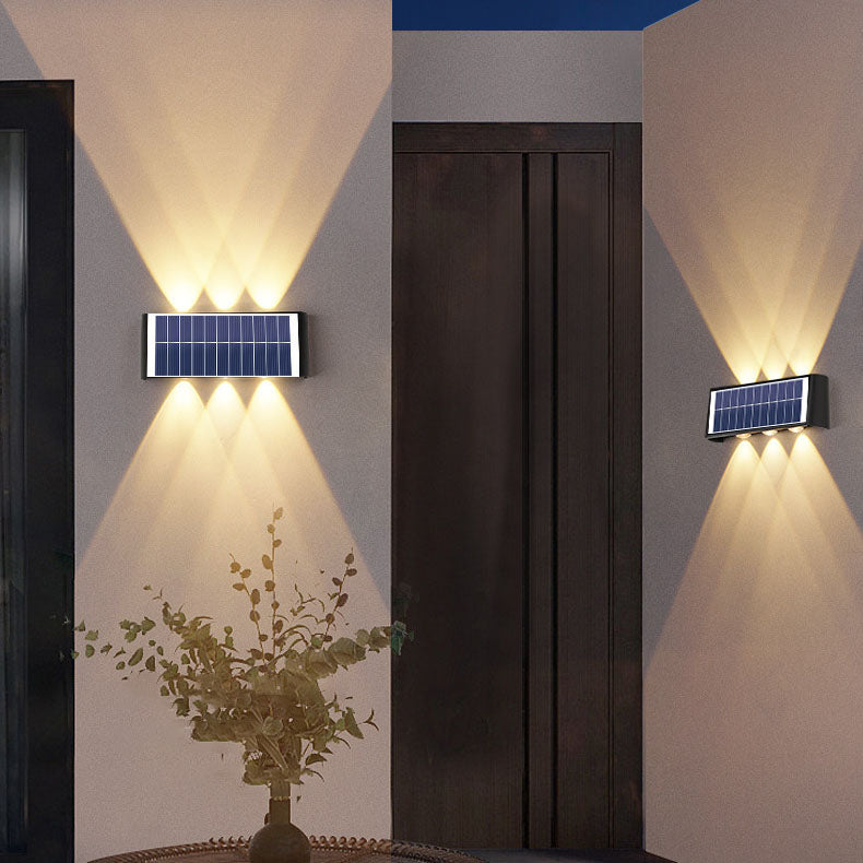 Modern simplicity solar waterproof rectangular ABS PMMA LED wall light lamp for outdoor terrace