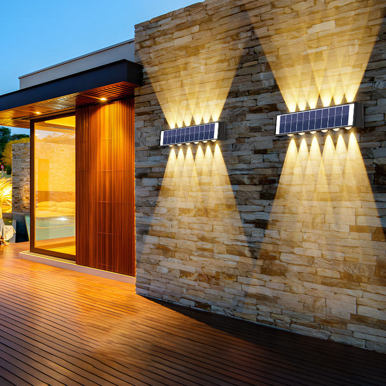Modern simplicity solar waterproof rectangular ABS PMMA LED wall light lamp for outdoor terrace