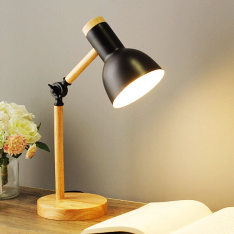 Nordic LED desk lamp made of wood