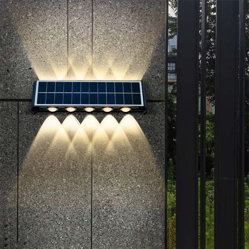Modern simplicity solar waterproof rectangular ABS PMMA LED wall light lamp for outdoor terrace
