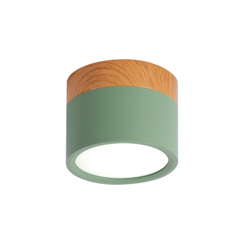 Modern Macaron Ceiling Lamp – Compact Metal/Wood Ceiling Light for Kitchen and Bar in Yellow, Madigas and Madigasack