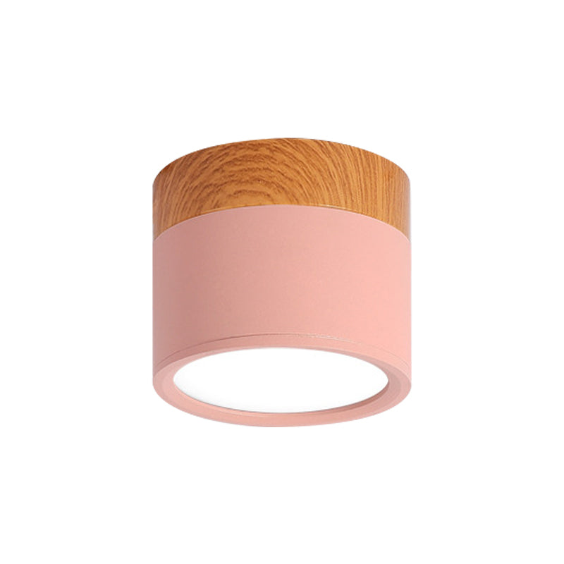 Modern Macaron Ceiling Lamp – Compact Metal/Wood Ceiling Light for Kitchen and Bar in Yellow, Madigas and Madigasack