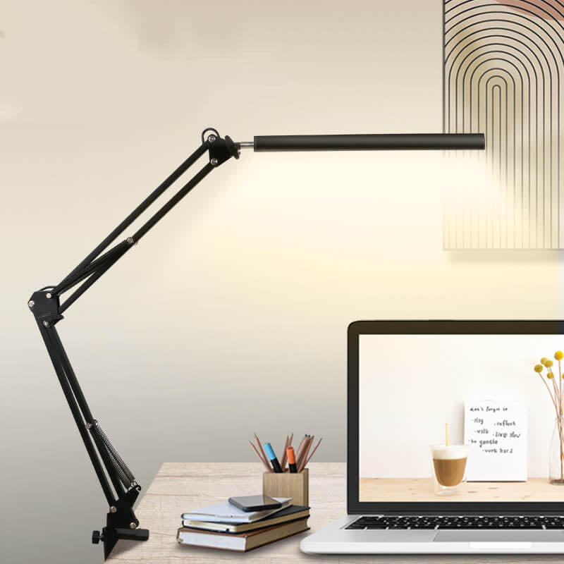 LED foldable long arm clip eye protection USB reading desk lamp