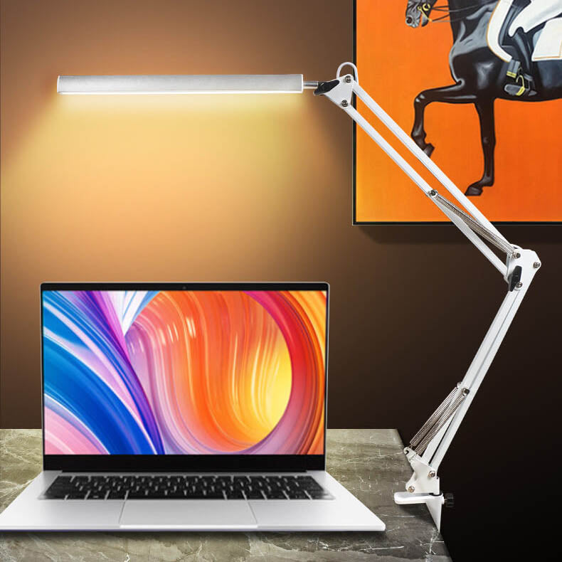 LED foldable long arm clip eye protection USB reading desk lamp