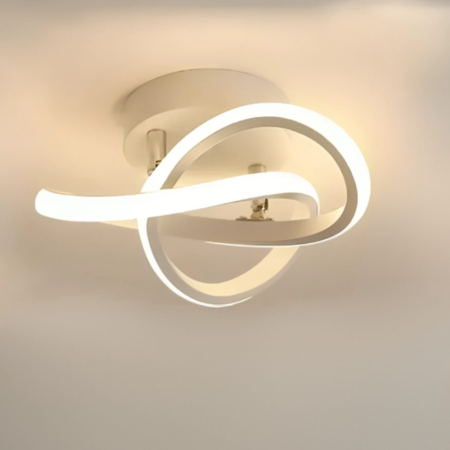 Modern LED ceiling lamp 18W | Creative design with 2 rings | Energy-saving lighting for living room & office 24 cm