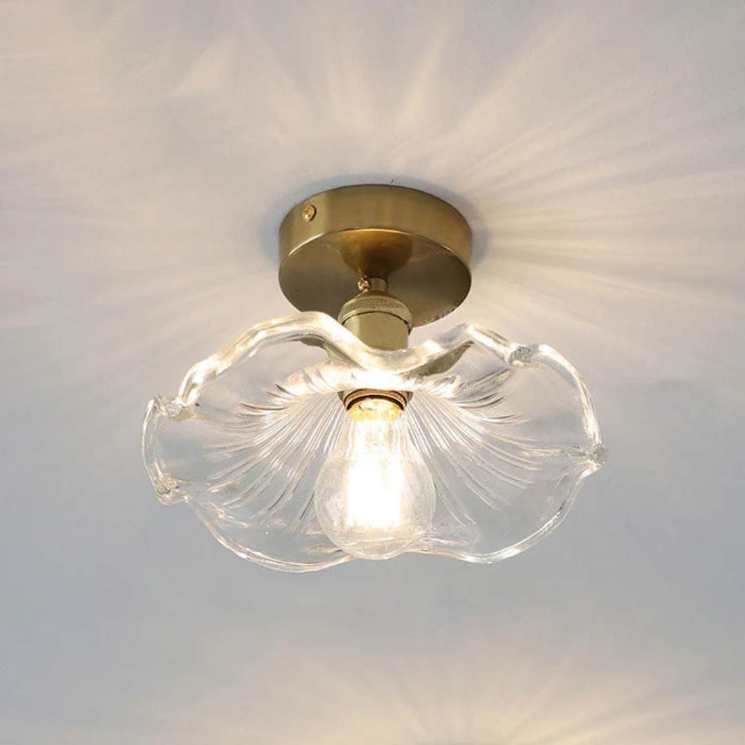 Glass Hibiscus Ceiling Lamp