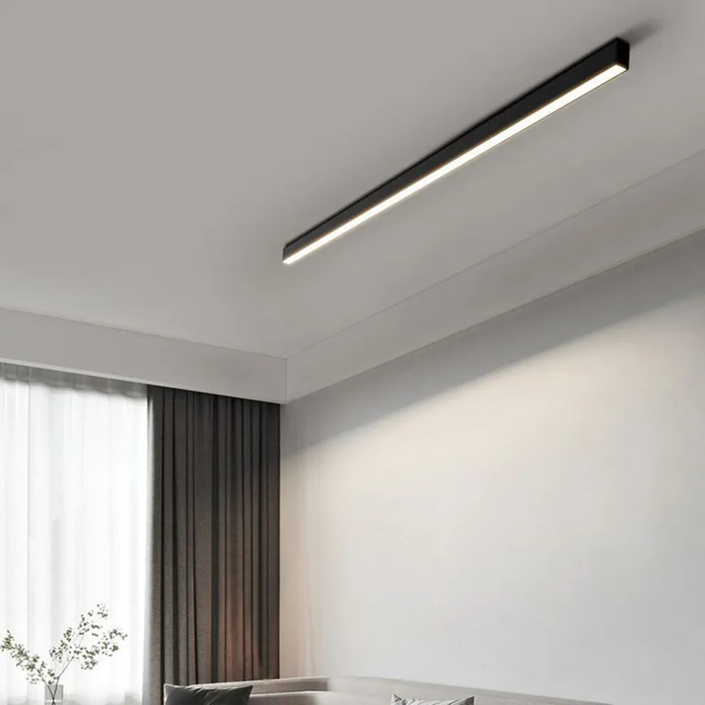 Black metal ceiling lamp LED linear minimalist modern design