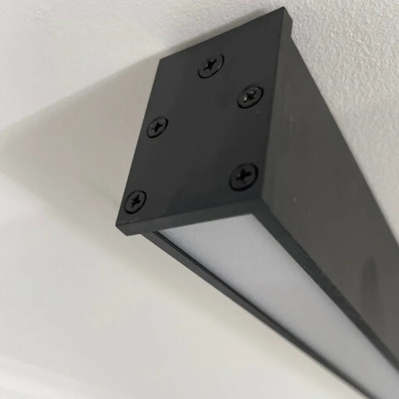 Black metal ceiling lamp LED linear minimalist modern design