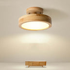 Modern LED ceiling light made of wood – Quinn ceiling lamp for living room, hallway, bedroom, and dining room