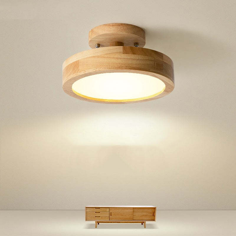 Stylish LED ceiling lamp made of wood and acrylic for bedroom, dining room, and living room