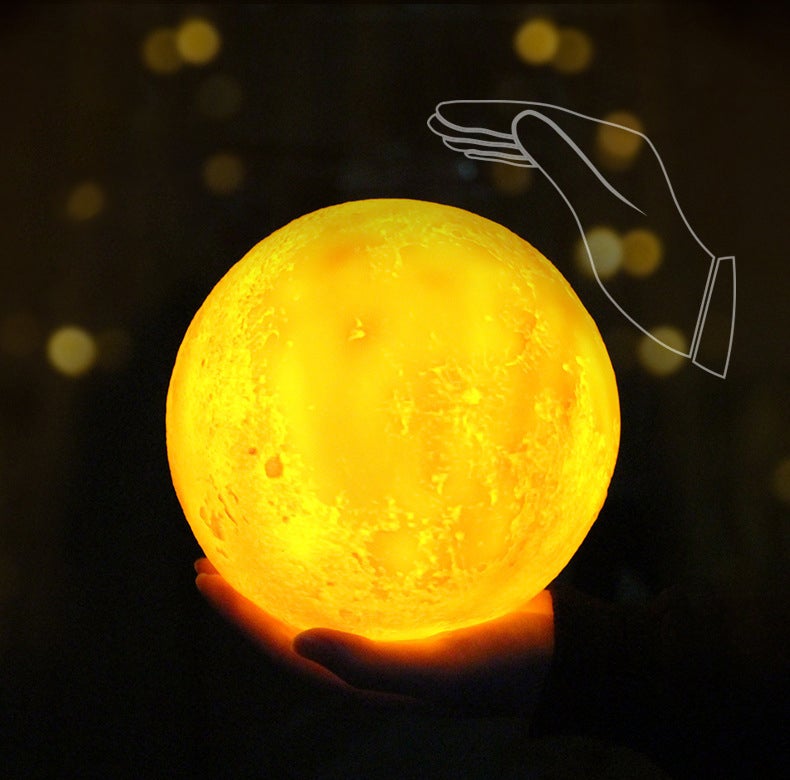 Creative Mini Rechargeable 3D Printed Moon 1-Light LED Table Lamp