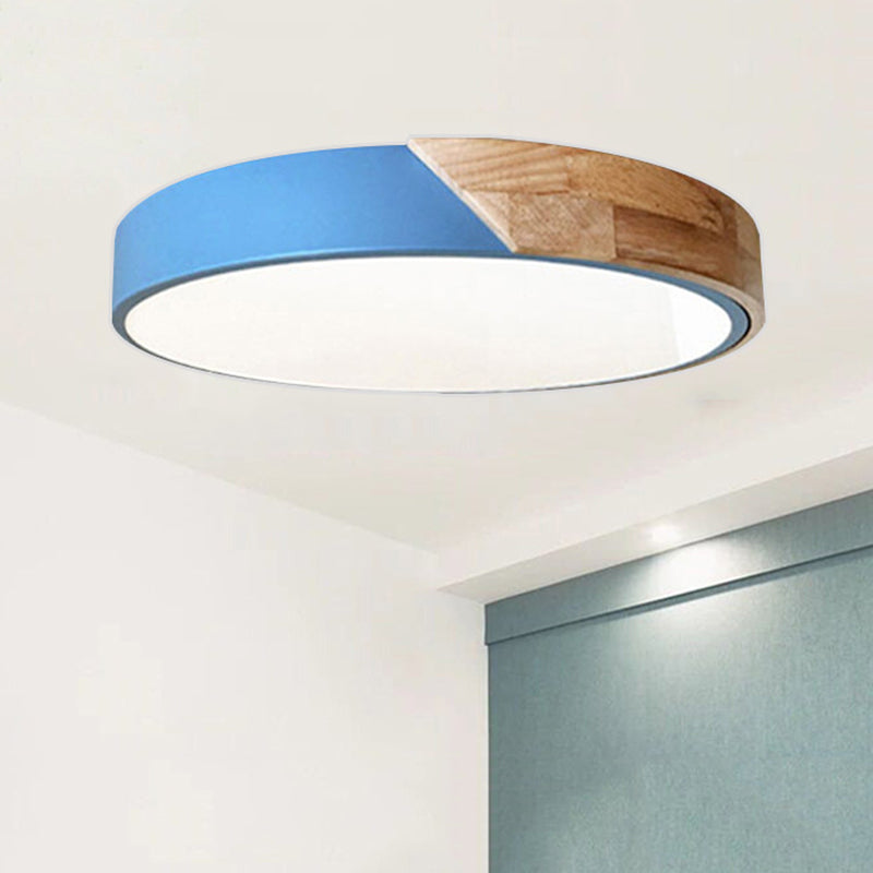 Modern LED ceiling lamp for bedroom - Energy-saving acrylic and metal recessed light, various colors
