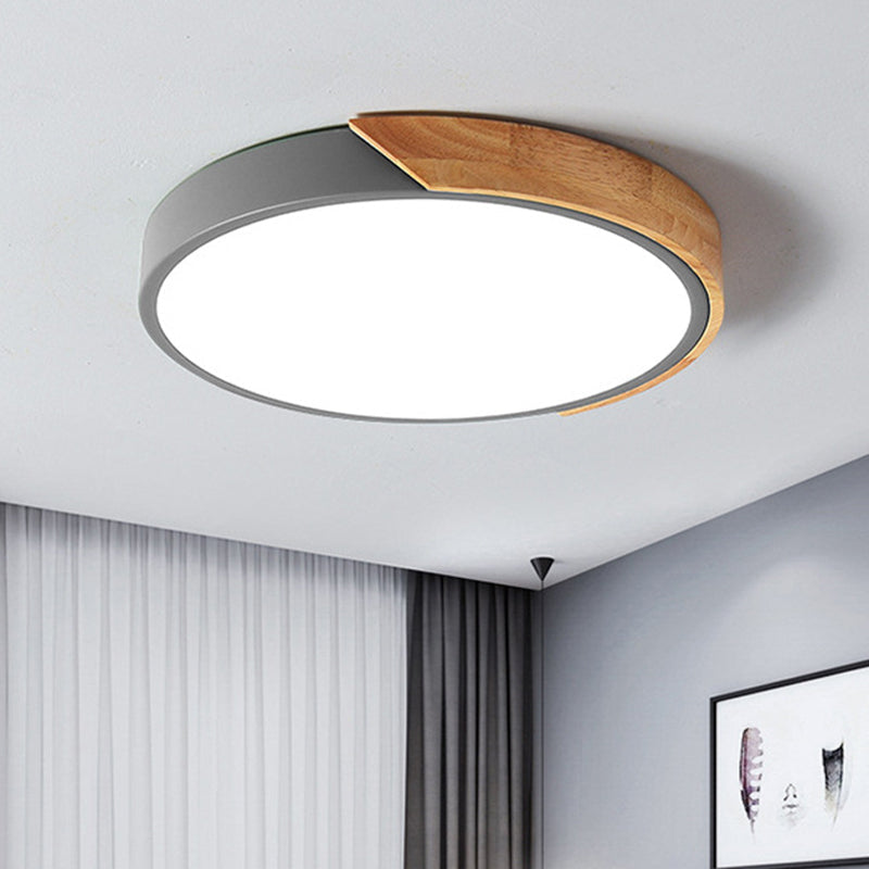 Modern LED ceiling lamp for bedroom - Energy-saving acrylic and metal recessed light, various colors