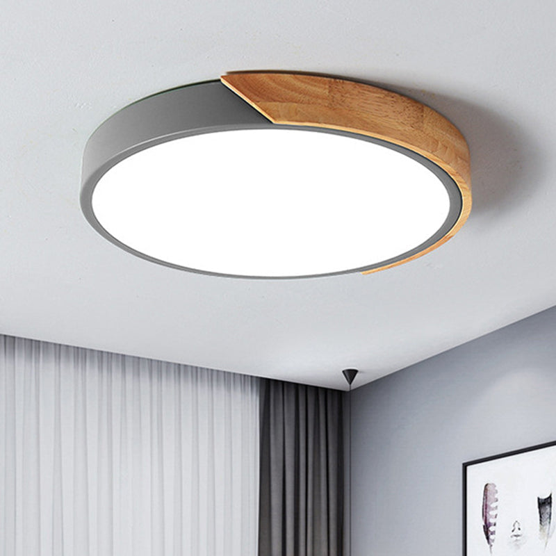 Modern LED ceiling lamp for bedroom - Energy-saving acrylic and metal recessed light, various colors