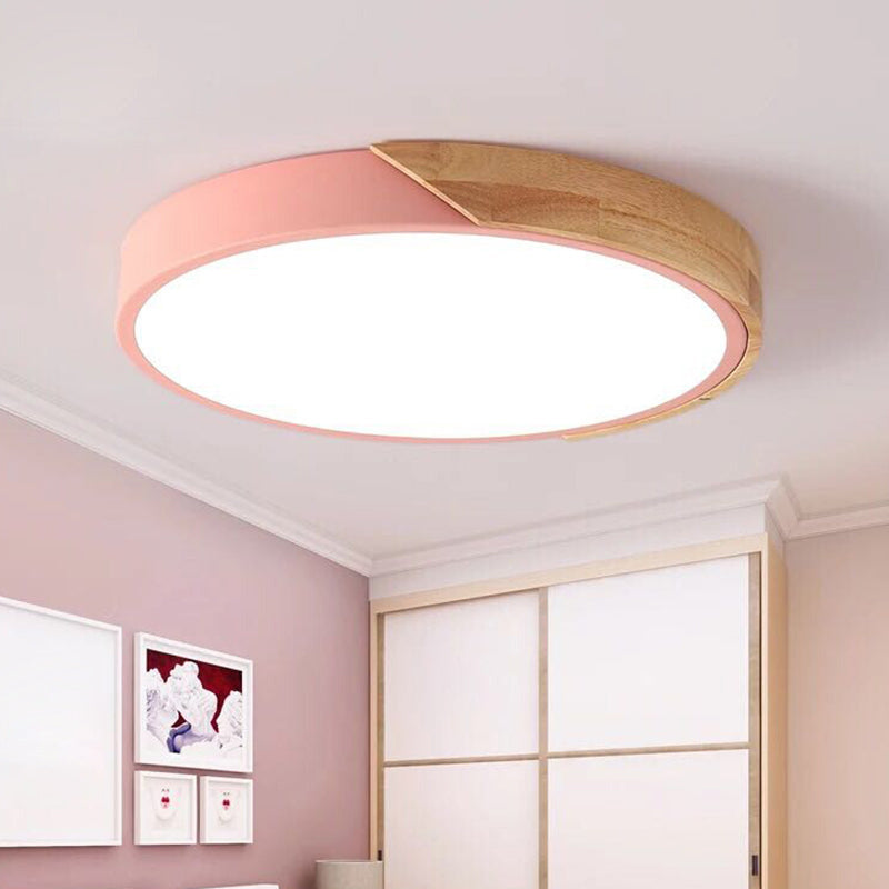 Modern LED ceiling lamp for bedroom - Energy-saving acrylic and metal recessed light, various colors