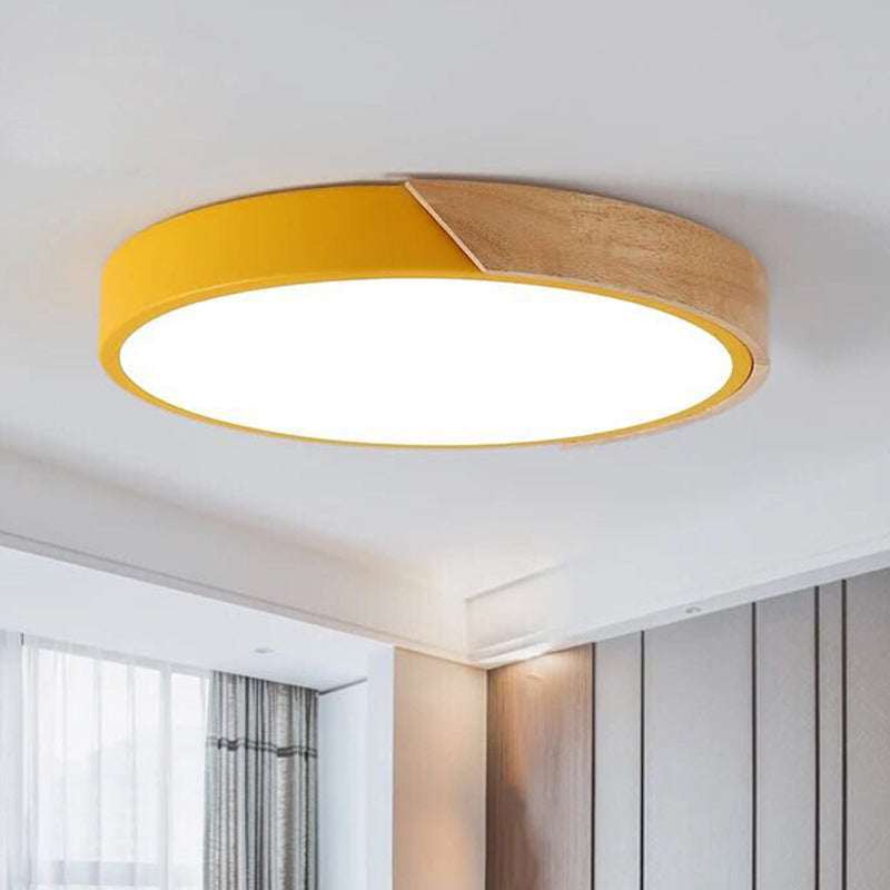 Modern LED ceiling lamp for bedroom - Energy-saving acrylic and metal recessed light, various colors