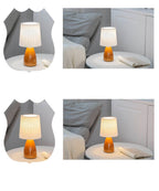 Scandinavian Retro Table Lamp with Folded Shade and Glass Base