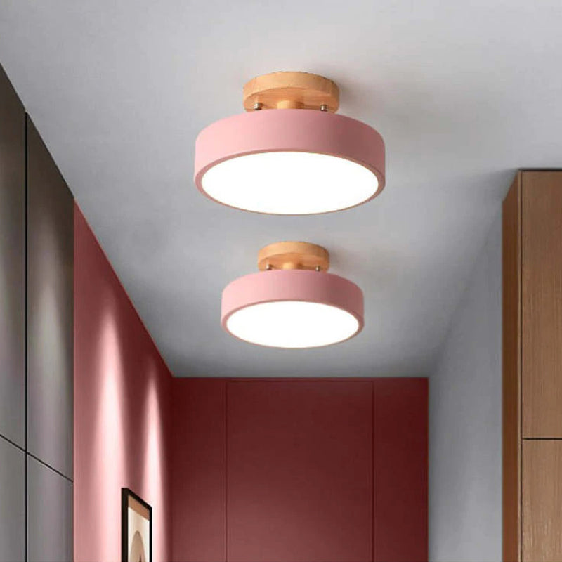 Modern LED ceiling light made of wood – Quinn ceiling lamp for living room, hallway, bedroom, and dining room