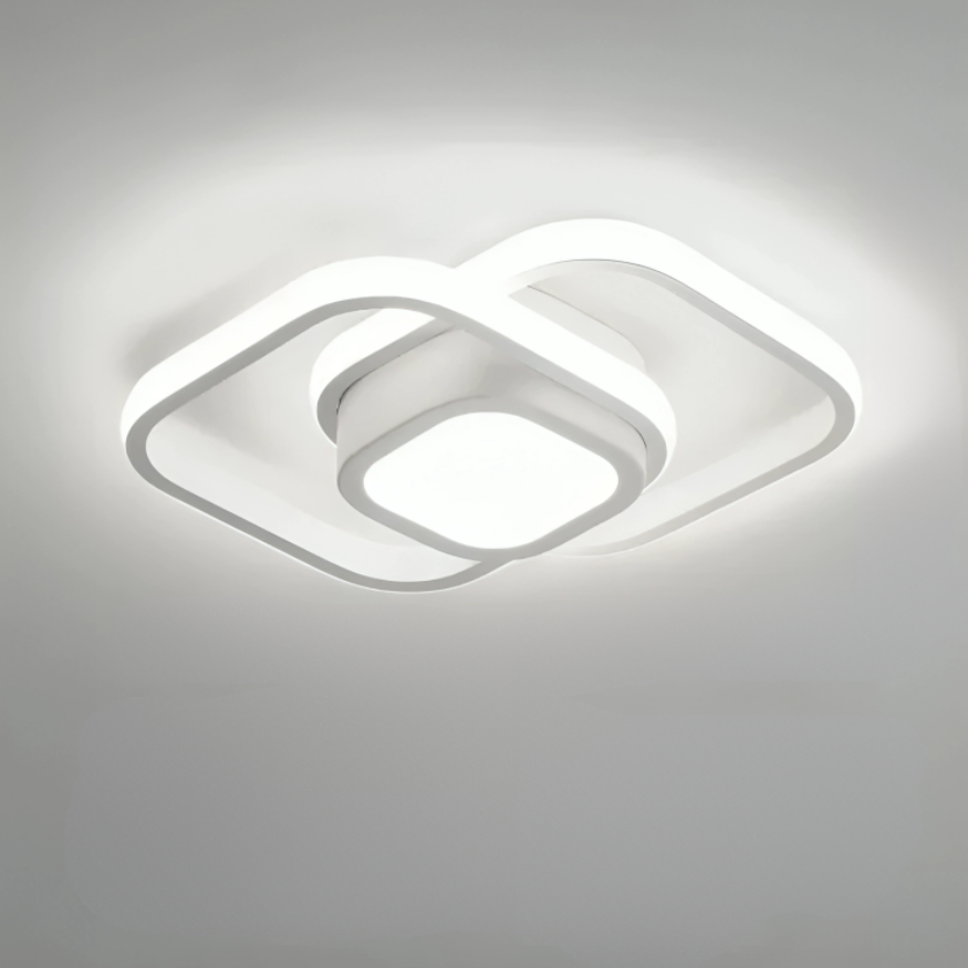 Modern LED ceiling lamp 18W | Creative design with 2 rings | Energy-saving lighting for living room & office 24 cm