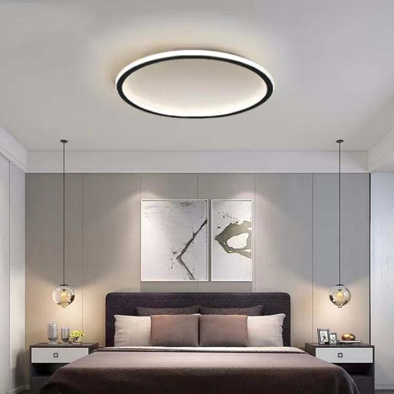 LunaNova - Modern LED ceiling light metal/acrylic for living and bedrooms, Madigas black/white design