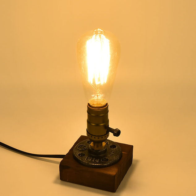 Vintage Industrial Iron Bulb 1-Light Table Lamp