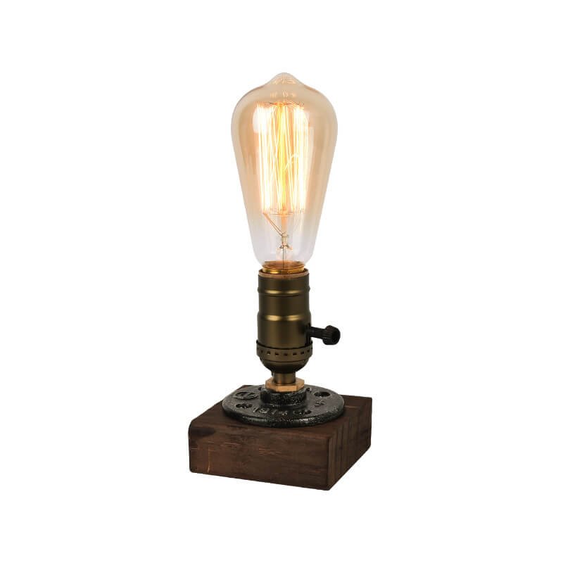 Vintage Industrial Iron Bulb 1-Light Table Lamp
