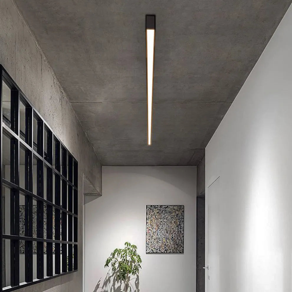 Black metal ceiling lamp LED linear minimalist modern design