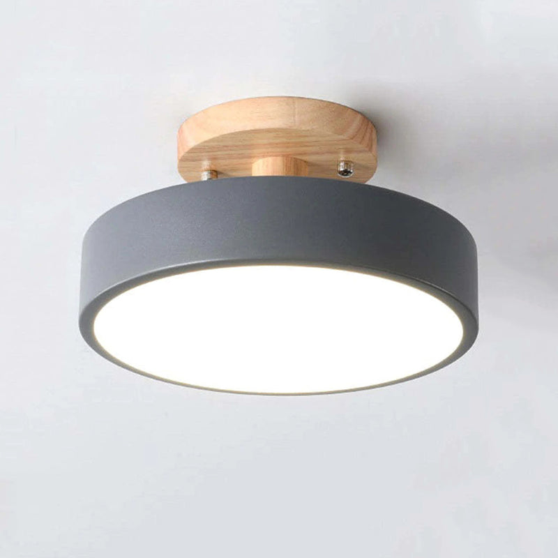 Stylish LED ceiling lamp made of wood and acrylic for bedroom, dining room, and living room