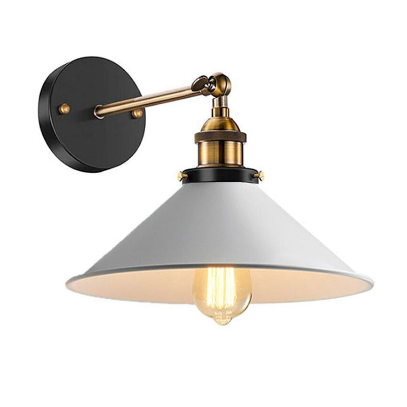 White industrial vintage wall spotlight