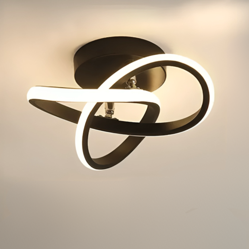Modern LED ceiling lamp 18W | Creative design with 2 rings | Energy-saving lighting for living room & office 24 cm