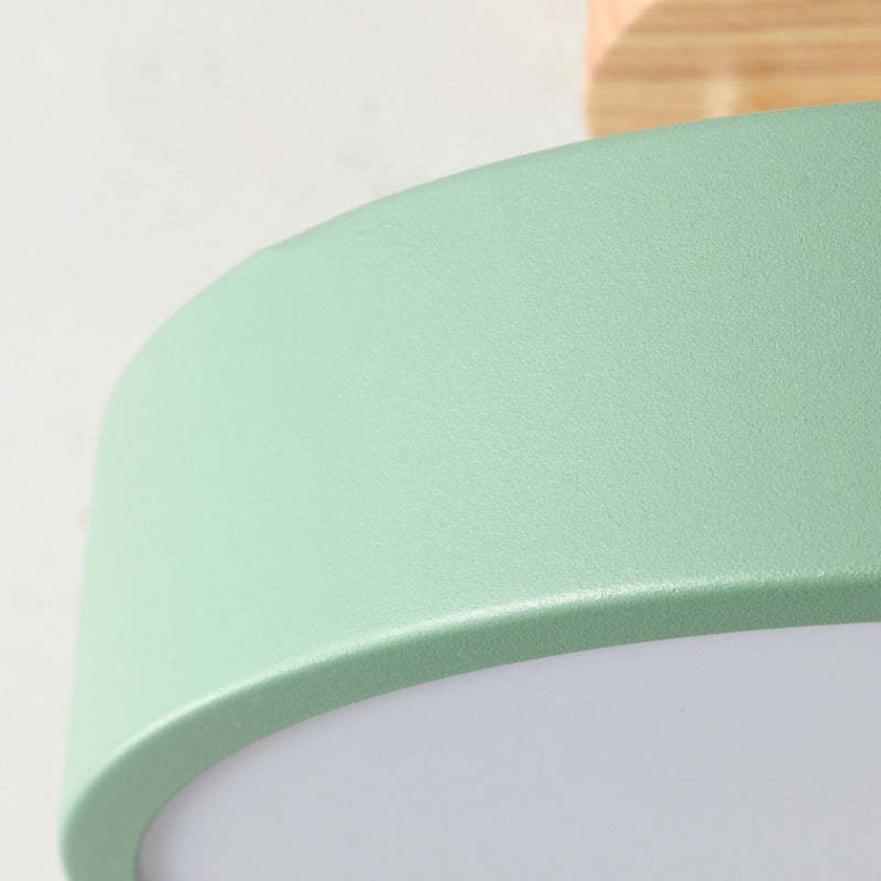 Stylish LED ceiling lamp made of wood and acrylic for bedroom, dining room, and living room