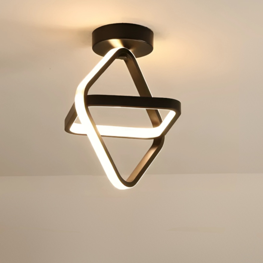 Modern LED ceiling lamp 18W | Creative design with 2 rings | Energy-saving lighting for living room & office 24 cm