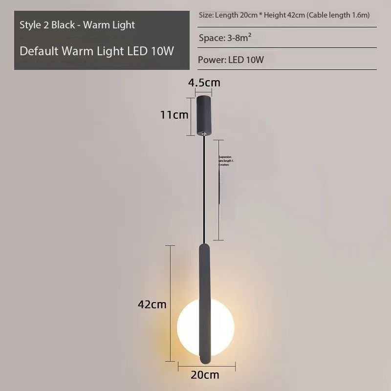 Modern Minimalist Nightstand Pendant Light