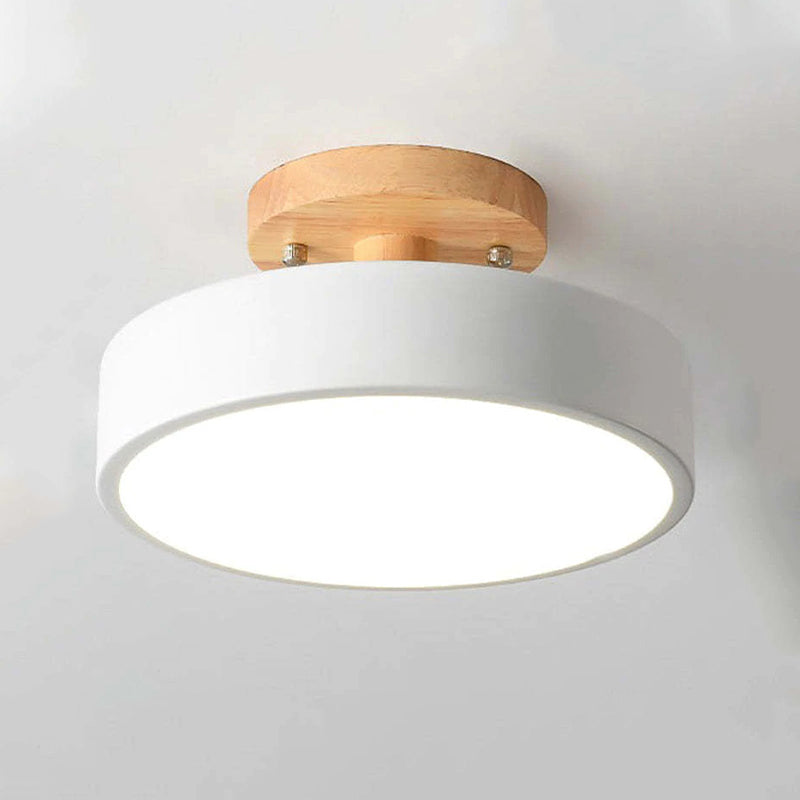 Modern LED ceiling light made of wood – Quinn ceiling lamp for living room, hallway, bedroom, and dining room