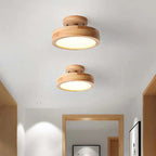Stylish LED ceiling lamp made of wood and acrylic for bedroom, dining room, and living room